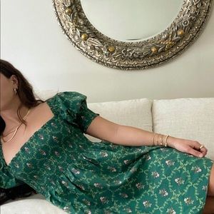 Hill House Home Nap Dress Athena Emerald Trellis